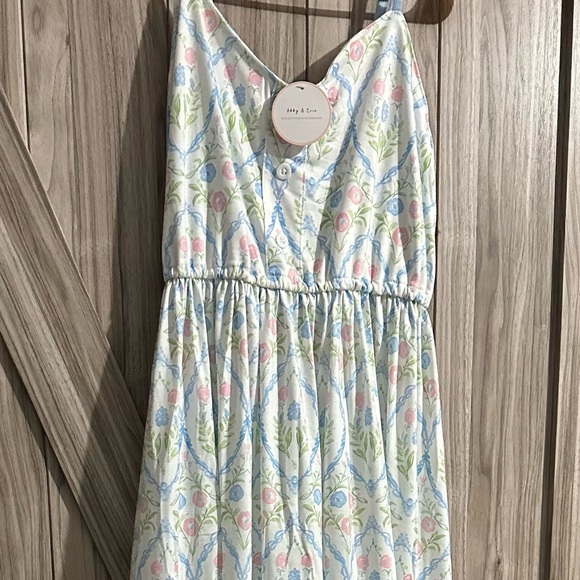 Abby & Evie Dresses & Skirts - Woman ' Pastel Floral Print Sundress - Cream, Blue & Pink very long